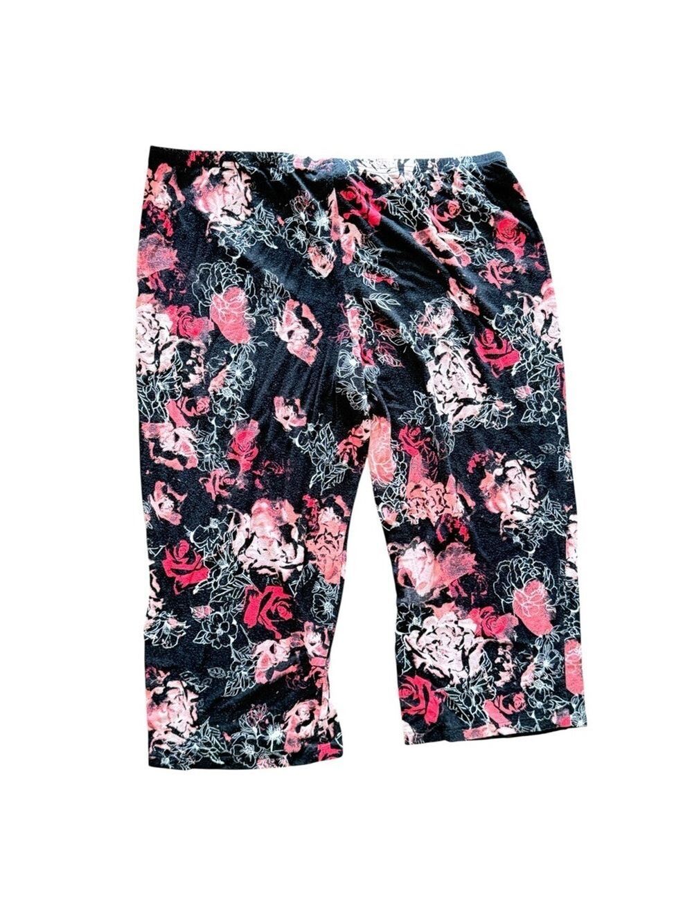 Apt. 9 Intimates Size L Pajama Set Roses with Cropped Pants Some wash-wear - Picture 8 of 8